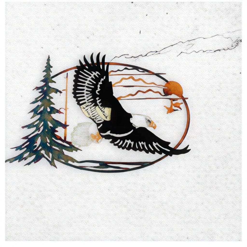 Quadro de Parede R&uacute;stico em Metal - Escultura Vazada Natureza e Vida Selvagem